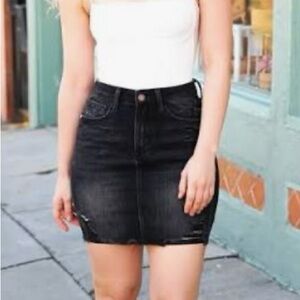 Judy Blue Black Denim Mini Skirt
